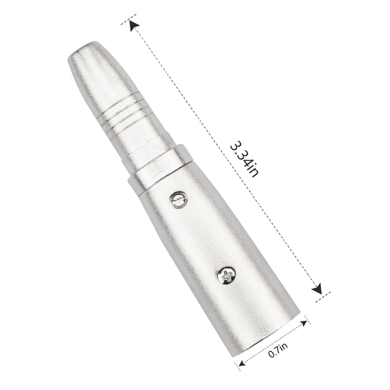 2PCS XLR Male to 1/4 Inch 6.35mm Female Adapter, 3-Pin XLR Male to Quarter Inch Female Jack Socket Audio Adapters Compatible with Microphone, Stereo, Mixer XLRM to 1/4" 6.35mm Female