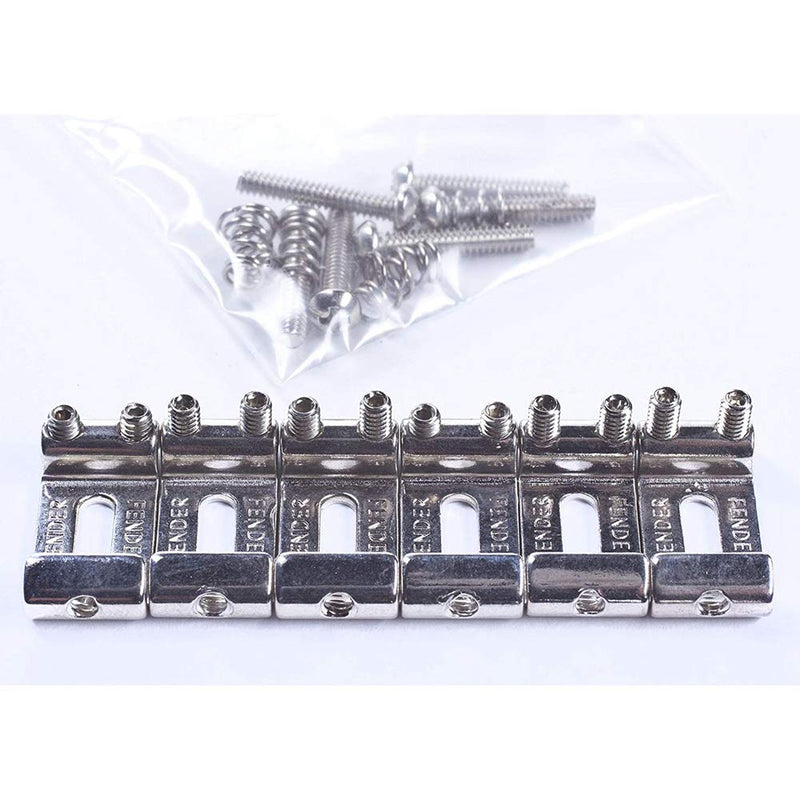 6 Pack Roller Tremolo Bridge Saddles for Strat Stratocaster and Tele Telecaster Electric Guitars, Nickel Silver