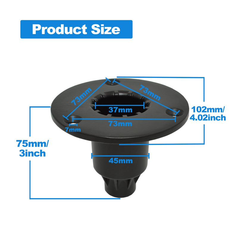 Speaker Mount Adapter with M20 Threading,4.02"x3",Metal Speaker Stand Top Hat with M20 Threading, 102X75mm (2 Packs Black) 102X75+M20