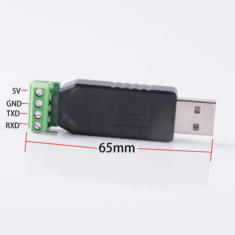 USB to RS232 Serial Adapter 4 Pin Terminal Block TXD RXD GND VCC Pinout with FTDI Chip Support Windows XP/Android/Window7/8/10/Mac OS/Vista