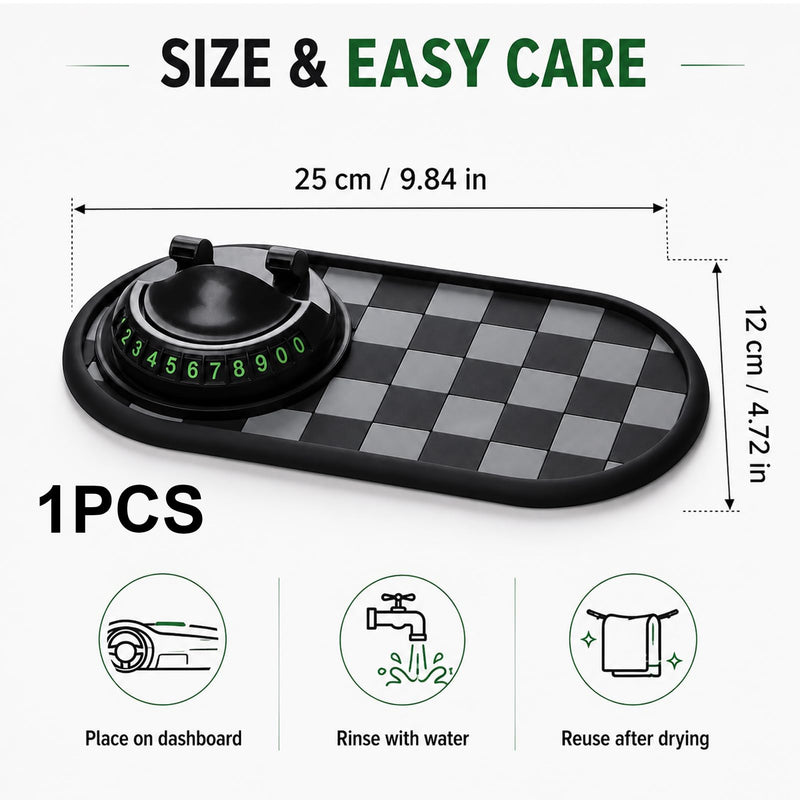 Car Buddy Dashboard,3 in 1 Dashboard Grip Pads for Phones,Anti Slip Mat for Car Dashboard,Multi Functional Support Anti Slip Pad for Phones Sunglasses Keys Gadgets(Gray + Black)