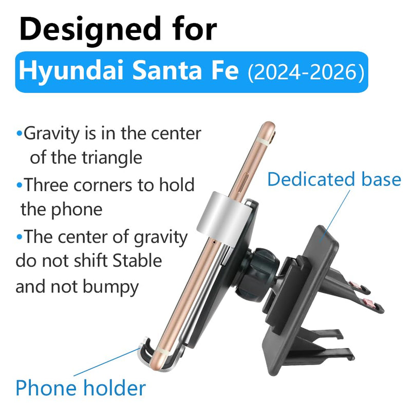 Car Phone Holder for Hyundai Santa Fe 2024 2025 2026 Auto Interior Accessories Best Cell Phones Mount Cellphone Mobile Cradle Charging Navigation Bracket Screen Stand Accessory