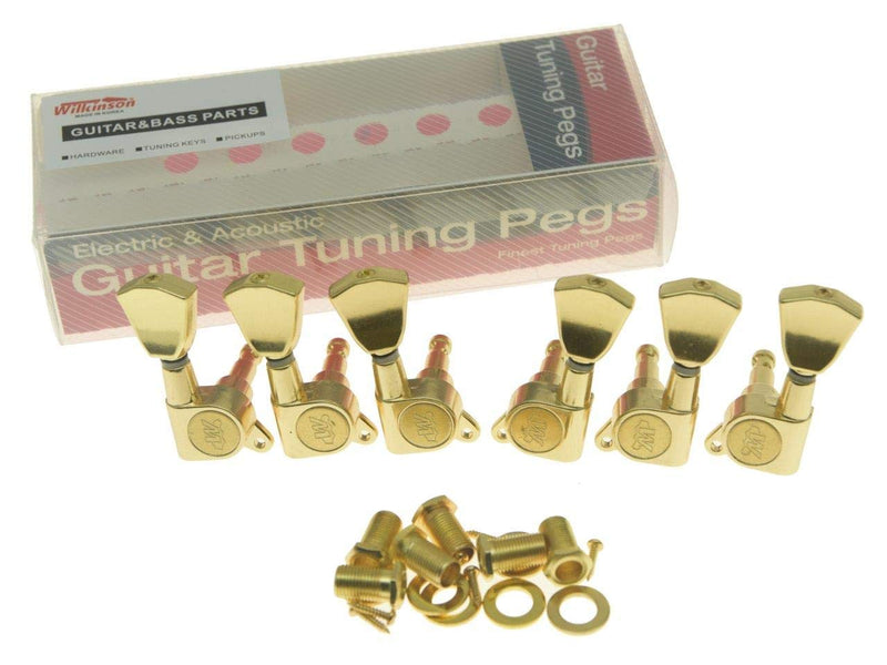 Wilkinson 3x3 Gold E-Z Post Guitar Tuners E-Z Post Guitar Tuning Keys Pegs Machine Heads with Tulip Buttons