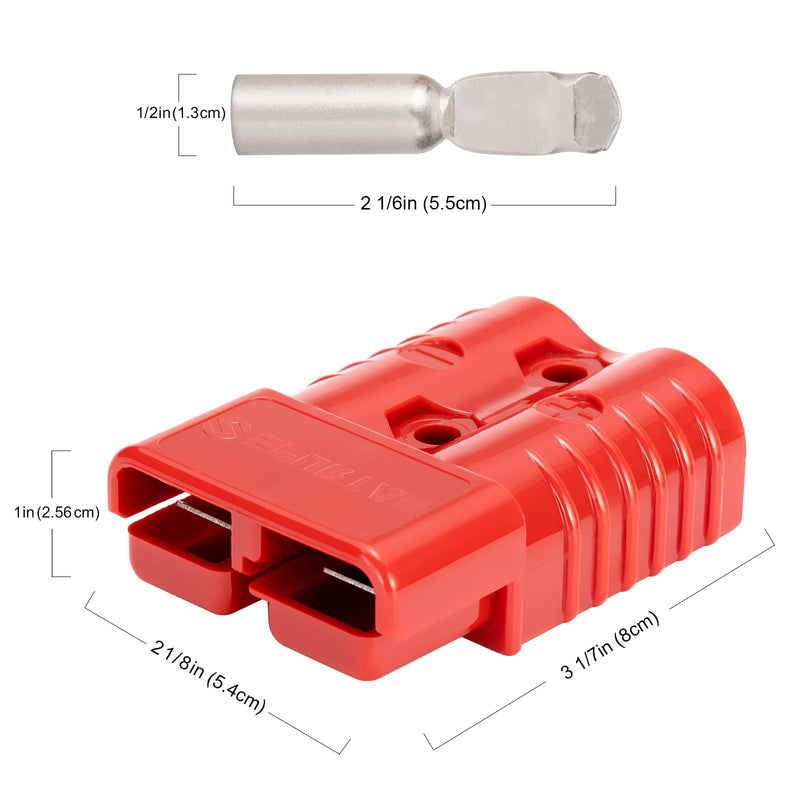 Spurtar 175A Battery Quick Connect/Disconnect, 1/0 AWG Wire Harness Plug, 12-36V Quick Connect Jumper Cables for Car ATV Lifts Motors Trailer Towing Winch, 4Pcs, Red 175A(4 Pack)