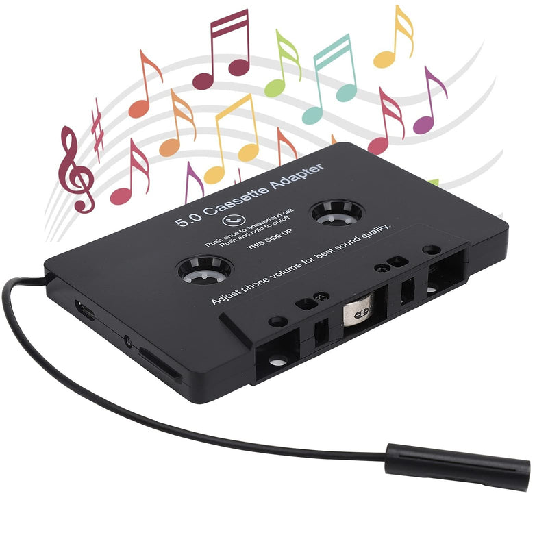 PUSOKEI Car Cassette Audio Receiver, Bluetooth 5.0 Cassette to Aux Adapter, Tape Player MP3 Cassette Player Adapters Audio Converter with Calling Function, Black