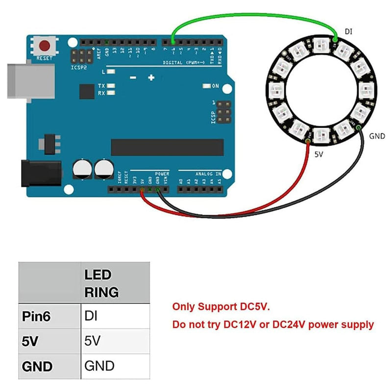 Sparkleiot WS2812B Pixel Ring 35 LEDs 5050 RGB - Individually Addressable Full Colour LED Ring with Integrated WS2812 IC for Arduino, Raspberry Pi, ESP8266 (DC5V + LED Controller)