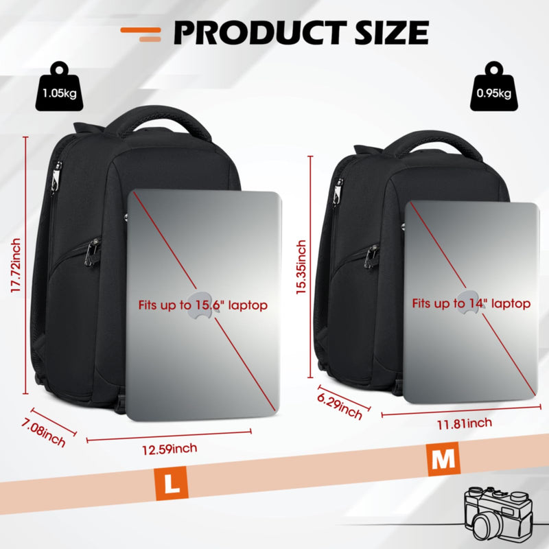 SDYSM Camera Bag Backpack Professional for DSLR SLR Mirrorless Camera Waterproof Laptop Back Pack 14 Inch with Rain Cover Anti Theft Travel Case Large Capacity Photography Backpack Black | 14 Inch Waterproof Camera Laptop Backpack with Rain Cover Anti ...