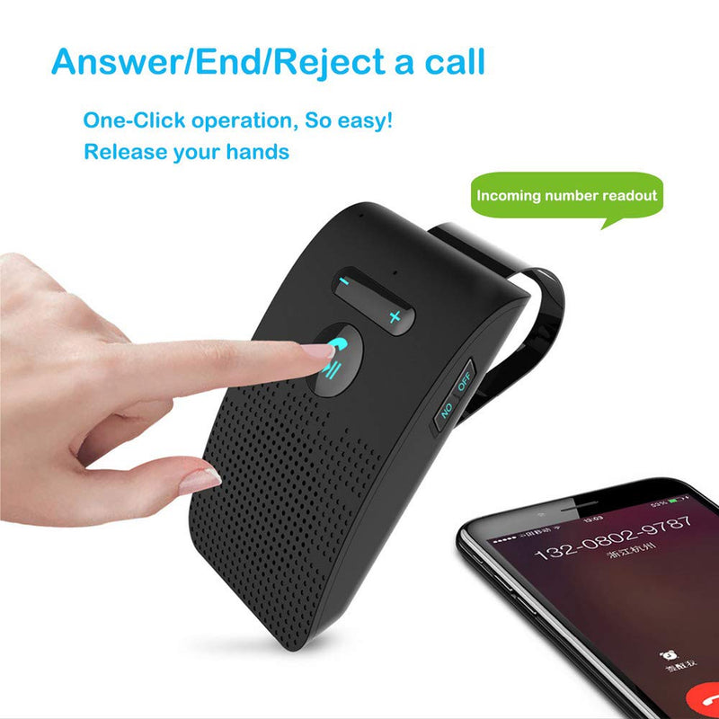 MACHSWON Hands Free Car Kit Speakerphone Speaker Phone Sun Visor Clip Car Handsfree Kit Sun Visor Clip Audio Receiver Speakerphone Car
