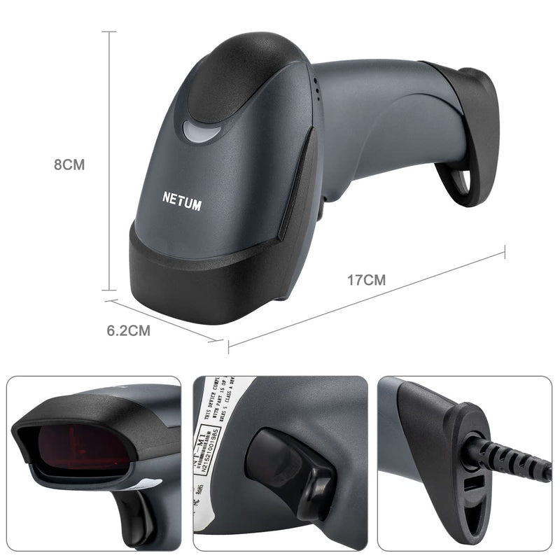 [AUSTRALIA] - NETUM USB Laser Barcode Scanner, Handheld 1D Wired Bar Code Scanner Scanning UPC EAN Reader Gun Retails for Supermarket, Convenience Store, Warehouse - NT-M1 1D -M1 