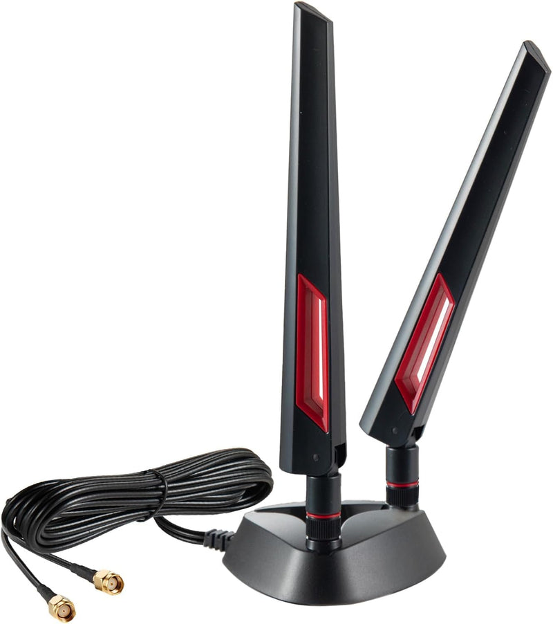 WiFi 7 Antenna Magnetic Base 9dBi Antenna with RP-SMA Male Connector for WiFi 7 Router PC Desktop Computer PCI-E Card Asus Gigabyte Gaming Motherboard, Eifagur Wifi 7 Antenna