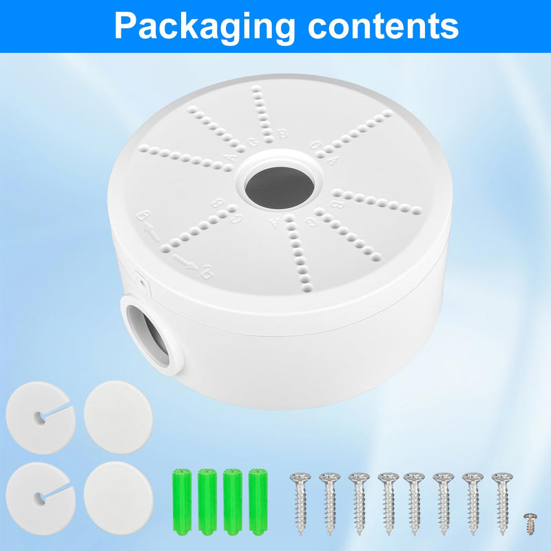 2026 New Security Camera Junction Box, Wall/Ceiling Mount for Indoor/Outdoor Camera, Weatherproof Cable Management Mount for Bullet Dome IP Cameras & Solar Panels. (4) 4