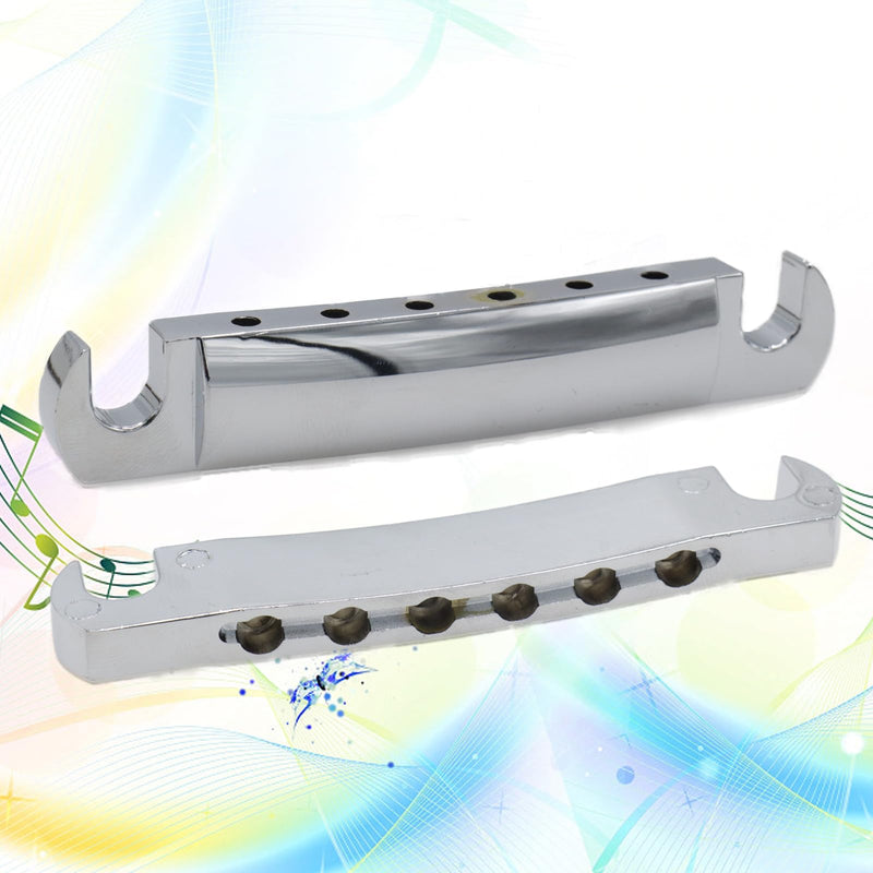 1 Set Silver Metal Tune-O-Matic Electric Guitar Bridge and Tailpiece for Enhanced String Stability, Replacement Electric Guitar Parts Ideal for SG Les Paul LP Guitars