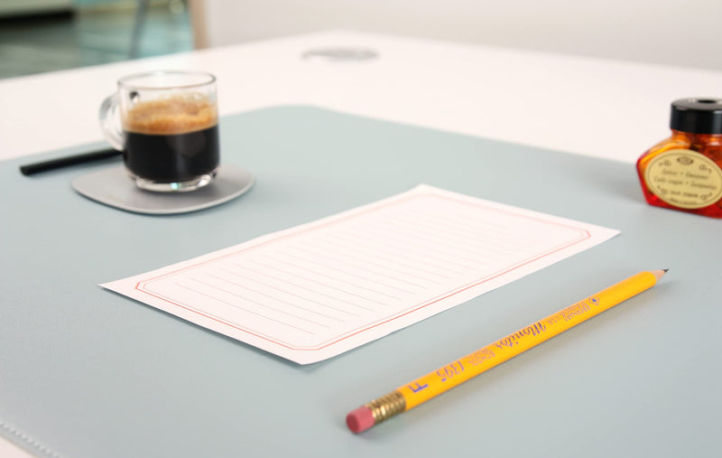 DeskPaw Dual-Sided Leather Desk Pad,Blotter for Laptop Computer,Mouse Pad,Writing,Drawing,Arts and Craft Mat (Blue/Silver, 17"x35”) 17"x35” Blue/Silver