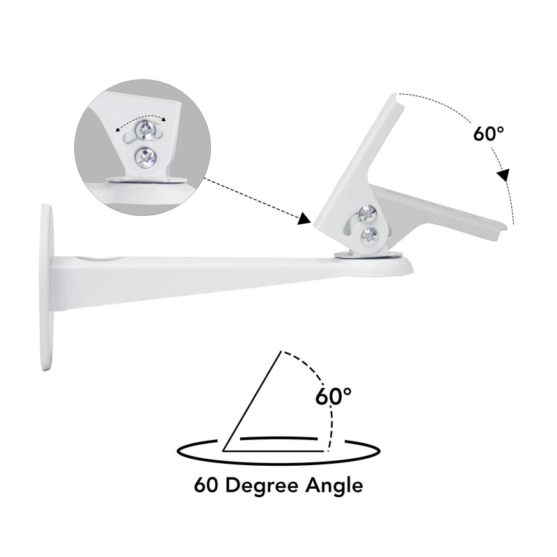 Mini Projector Wall Mount/Projector Hanger/CCTV Security Camera Housing Mounting Bracket(White) - for CCTV/Camera/Projector/Webcam - with Load 11 lbs Length 7.8 inch - Rotation 360° (White) White