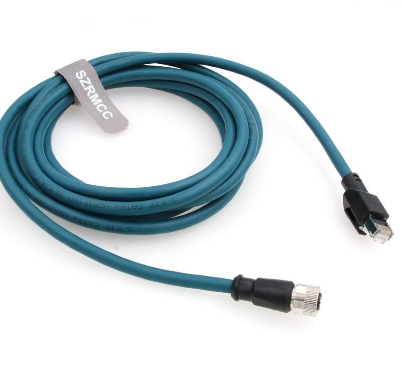 SZRMCC M12 X-Code 8Pin Female Connector to RJ45 Ethernet Cable Cat6A High Flexible Shielded Gigabit Waterproof Network Cable for Industrial Camera Automation Sensor (10m) 10m