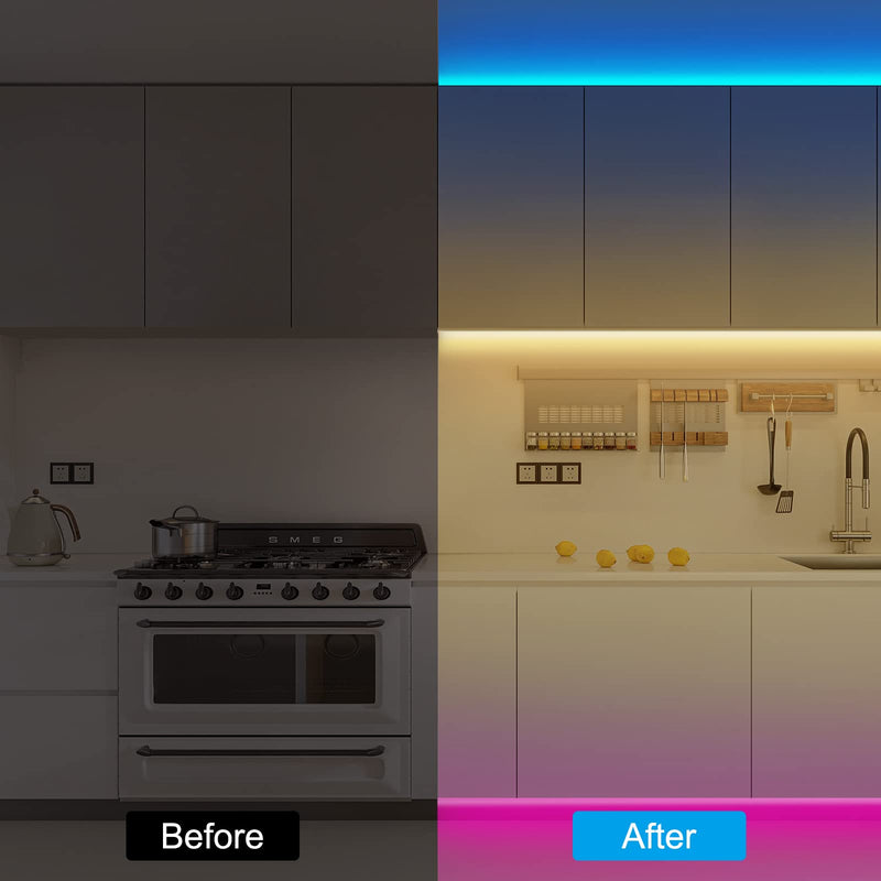 Tatazone RGBWW Smart LED Strip Lights, 32.8ft Tunable White 3000K to 6500K+RGB WiFi Led Light Strips Work with Alexa Google, Music Sync Color Changing Indoor Rope Lights for Kitchen, Room, Cabinet WiFi-32.8ft-Alexa and Google