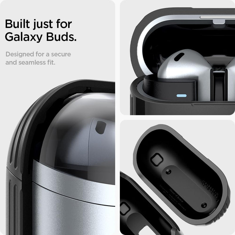 Spigen Rugged Armor Pro Designed for Galaxy Watch8 Classic and Rugged Armor Designed for Buds 3/3Pro Case Bundle - Matte Black
