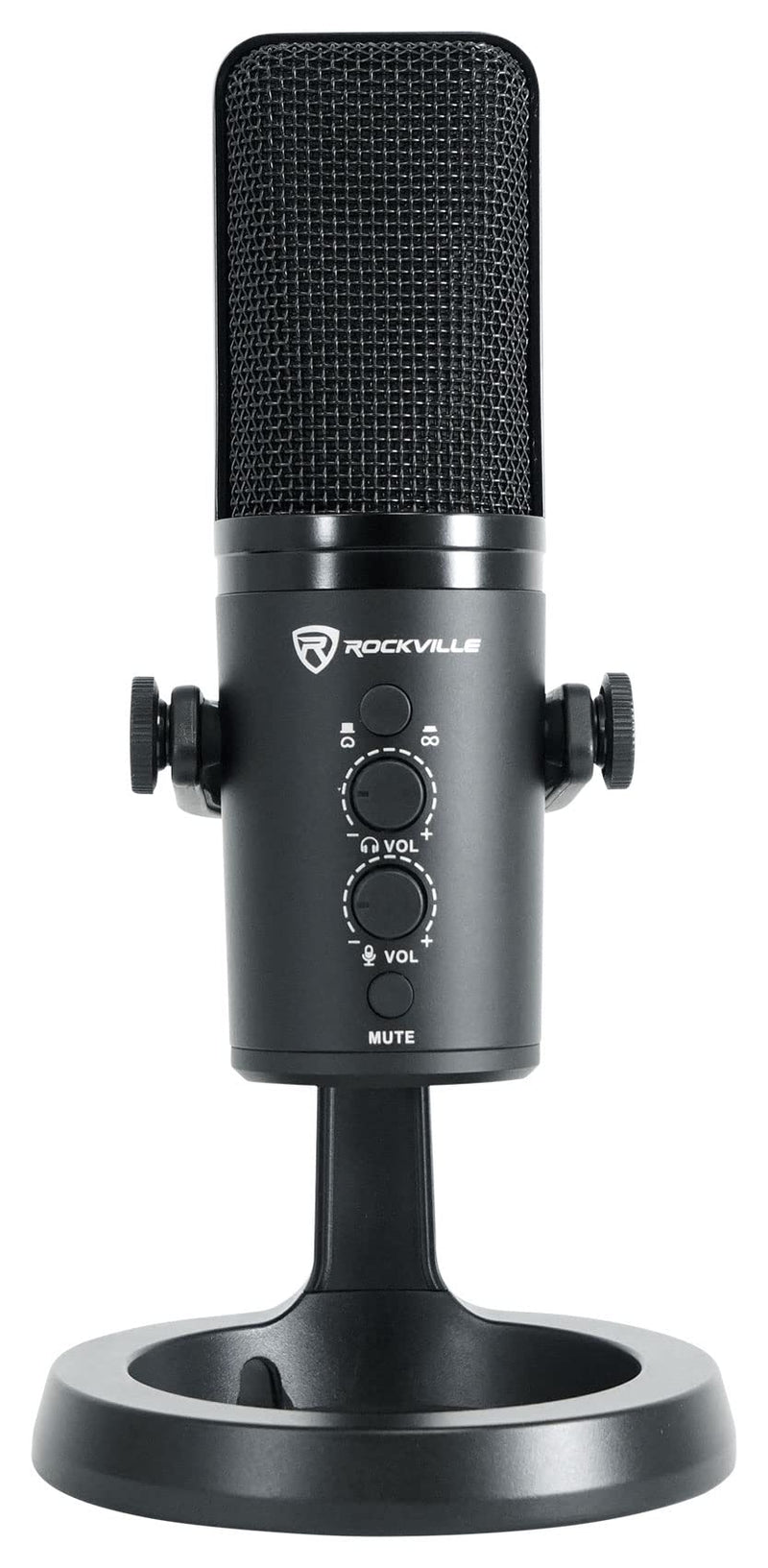 Rockville Rock-Stream PRO Dual Pattern USB Microphone, 24-Bit/192kHz, Cardioid/Bi-Directional, LED Clipping Indicator, Headphone Monitoring, for Gaming, Streaming, Podcasting