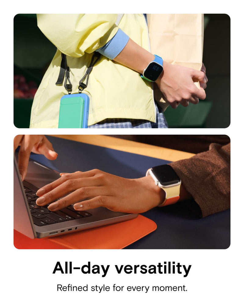MOFT Snap Duo Watch Bands Compatible with Apple Watch, Quick Magnetic Wear, Duo-Color Design & Soft Silicone, iWatch Bands for Ultra 3/2/1, Series 11/10/9/8/7/SE/6/5/4/3/2/1, 38/40/41/42/44/45/46/49mm Vast Black x Stardust