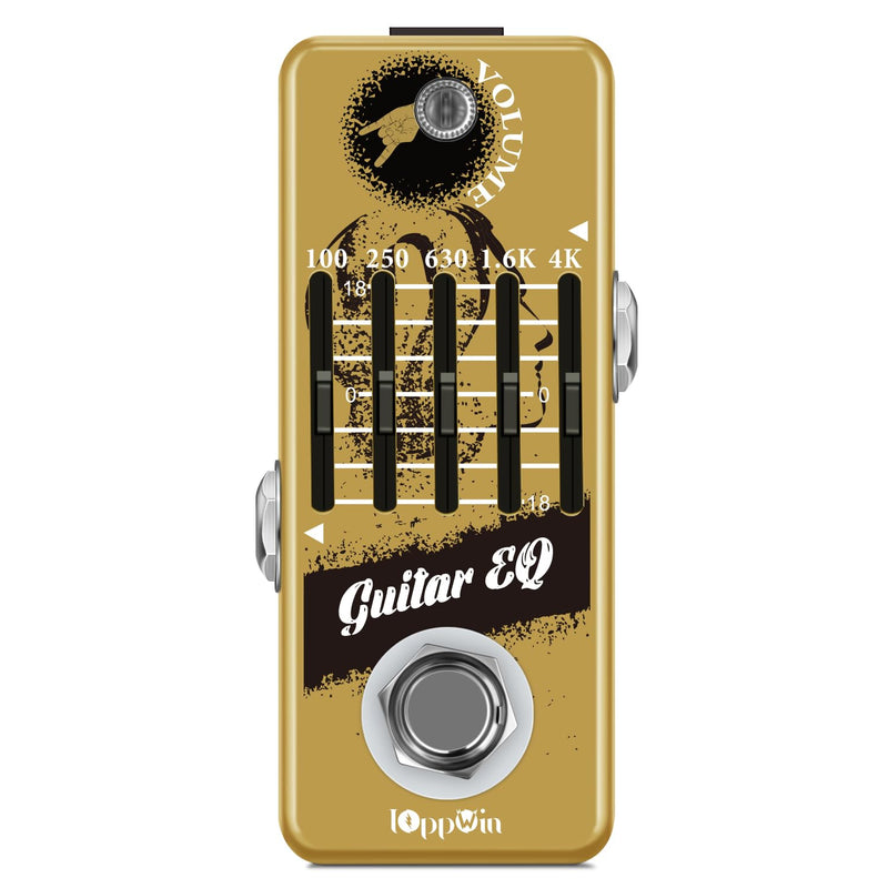 Guitar Pedals, 5-Band Guitar Graphic Equalizer Pedal with Master Level Control - True Bypass & Metal Shell