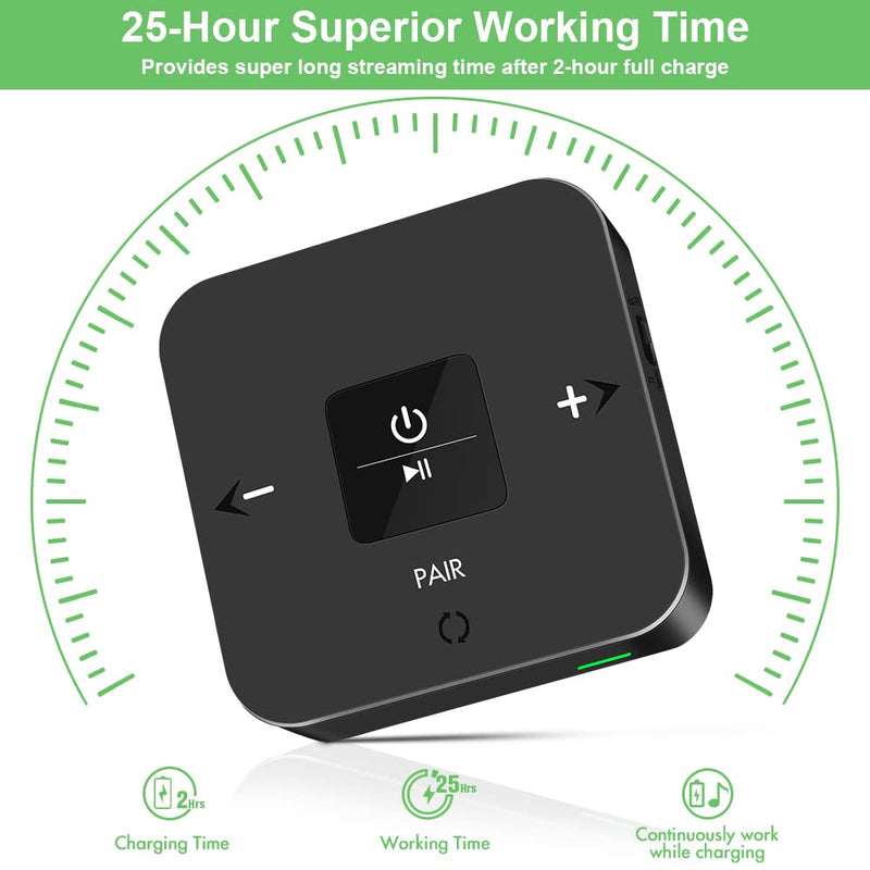 [AUSTRALIA] - Golvery Bluetooth 5.0 Transmitter Receiver for TV Airplane, 2 in 1 Bluetooth Adapter for PC/DVD/MP3/Home Stereo/Speaker/Gym, Optical/RCA/AUX Connection, 25 Hours Playtime, Dual Link, Volume Control Brown 