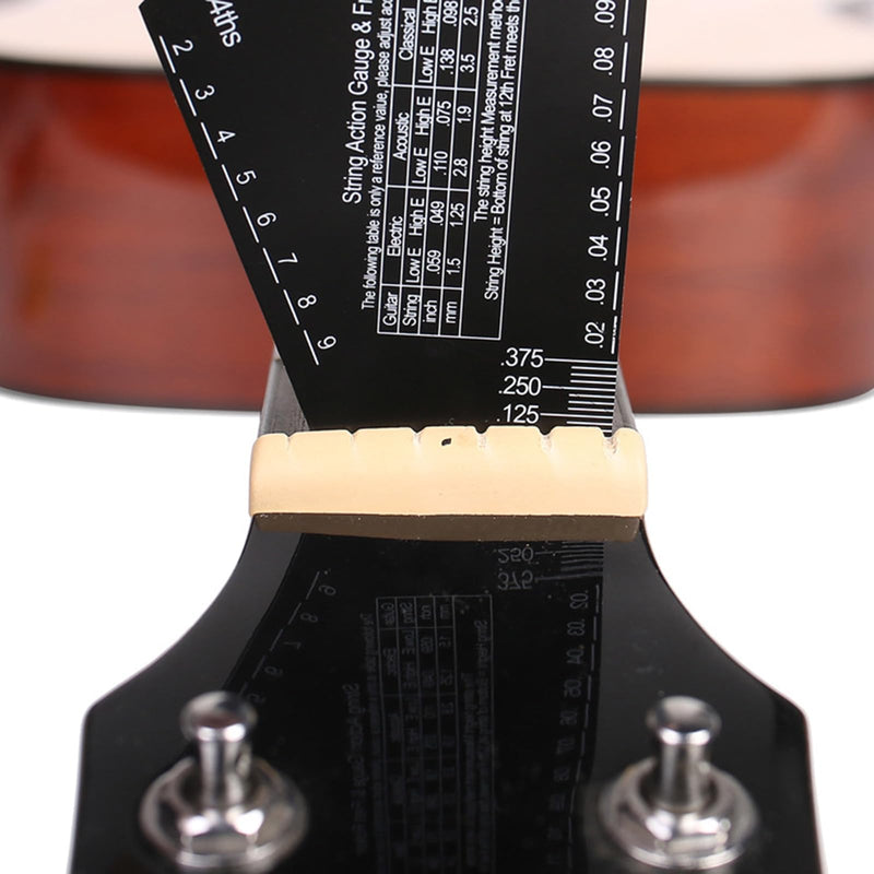 Guitar String Action Gauge String Height Ruler Guitar Fret Rocker Fret Leveling Guide High Precise Guitar Luthier Tool