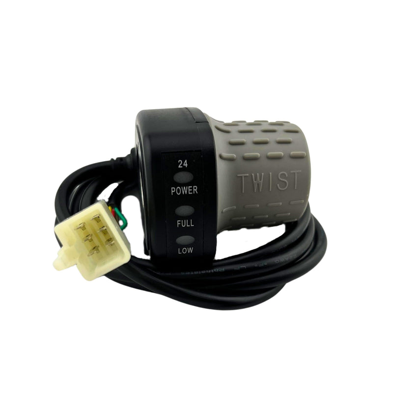 AlveyTech 24 Volt Speed 6-Wire Twist Grip Throttle with 48" Wires - Replacement for The Razor Pocket Mod Series (V13-44) Electric Scooter, Dirt Scooters, Speed Controller, Battery Power Parts