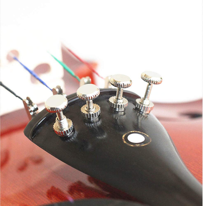 4Pcs Violin Fine Tuners 3/4-4/4 String Adjuster Fine Tuner Violin Parts Silver