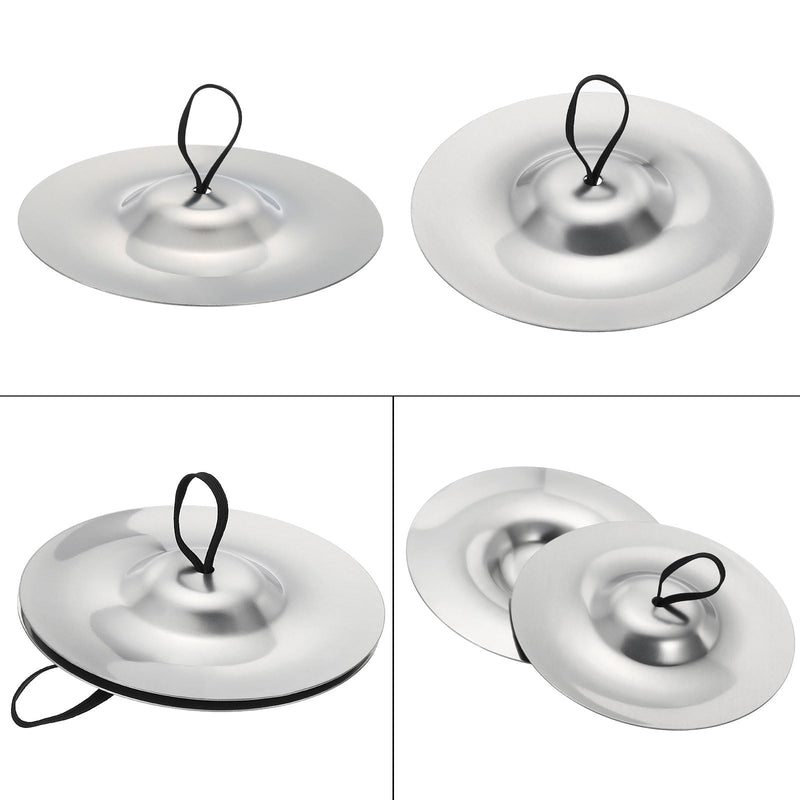 [AUSTRALIA] - PATIKIL Finger Cymbals, 1 Pair Belly Dancing Finger Zills Brass Hand Cymbals Mini Musical Instrument for Dancer Party 5.11" Silver 
