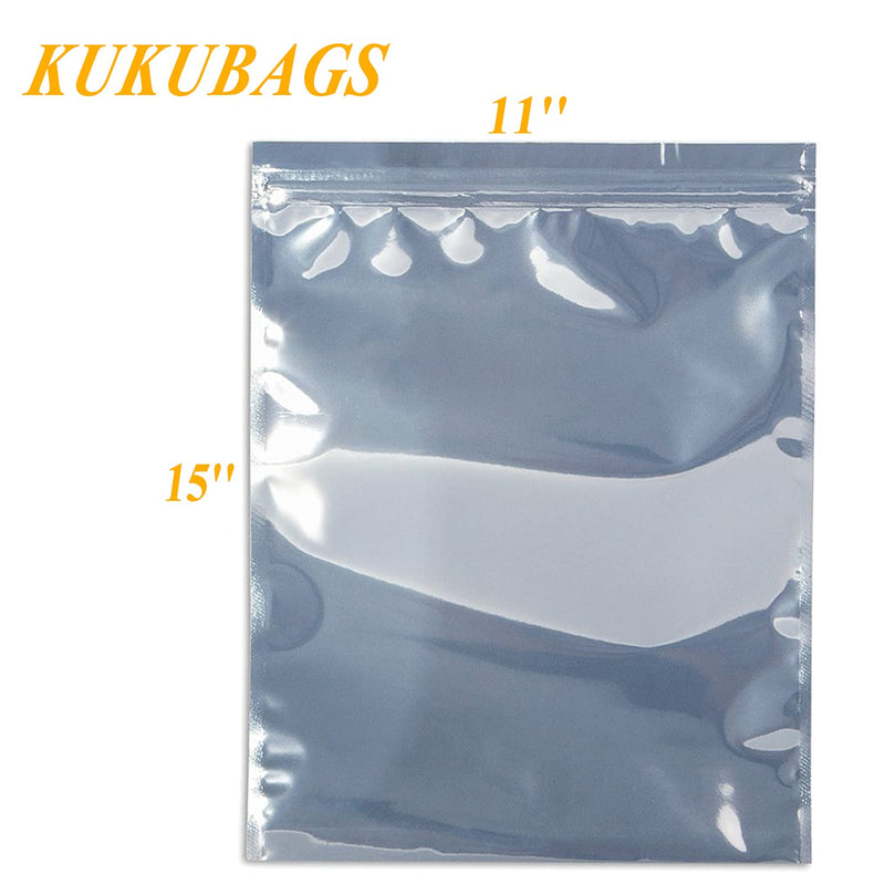KUKUBAGS 15pcs 11x15 inch Anti Static Bag with 15pcs Antistatic Labels, Static Free Bag for Electronics, Large Resealable Non Static Bags for Most of Computer Accessories