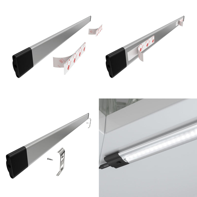 Parlat LED Under-Unit Light, Siris, with Switch, Flat, 500 mm, 24 V DC, 400 lm, 6 W - Choice of Set Set of 2 Light Colour: White