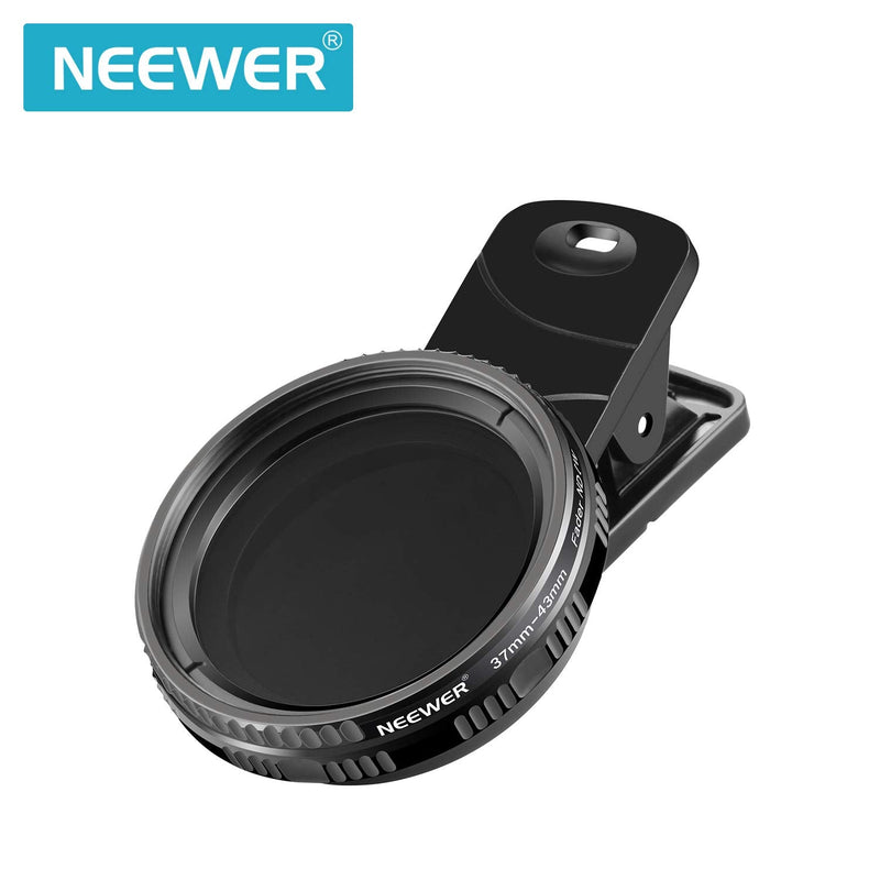 NEEWER 37mm Clip On ND2-ND400 Phone Lens ND Filter Kit: Adjustable Neutral Density Filter with Phone Clip Compatible with iPhone 14/14Pro/14Pro Max Samsung Android Smartphones iPad and More