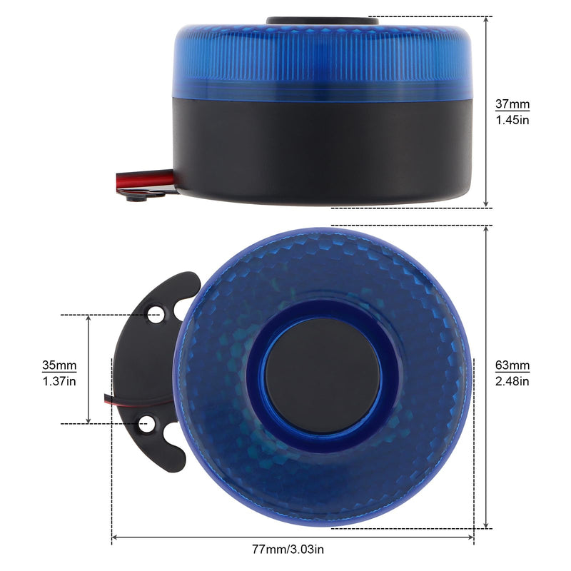 Alert Siren, 12V/24V 6 Tone Car Alarm Auto Warning Siren Horn for Motorcycle Car Vehicle, 105dB Buzzer Horn Alarm Siren with LED Light