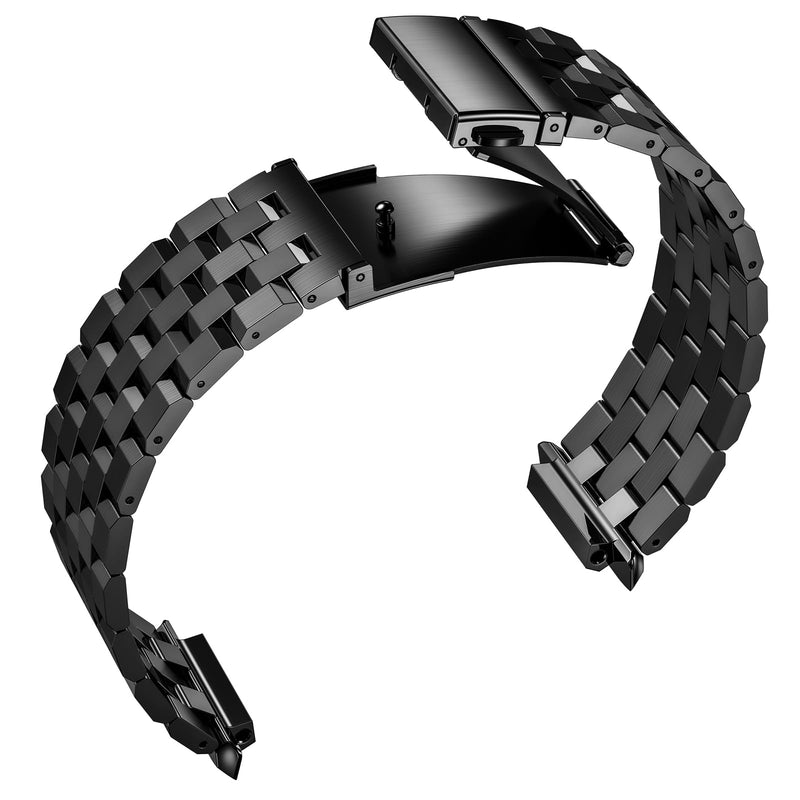 SUPLINK Compatible with Fitbit Versa 4 Band/3/2/Versa Watch Bands Men | Rugged Protective Case Adjustable Strap for Fitbit Sense/Versa Lite/Fitbit Sense 2 Bands, Black