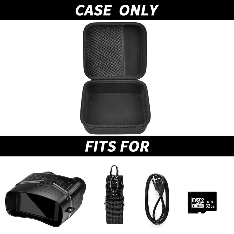 casmilee Case Compatible with HEXEUM/for Fvtga/for Vtiisamao Night Vision for Goggles - 4K Night Vision Binoculars, Holder for Telescopes Optics Scope, Mesh Pocket for 32GB Memory SD Card, Neck Strap Black