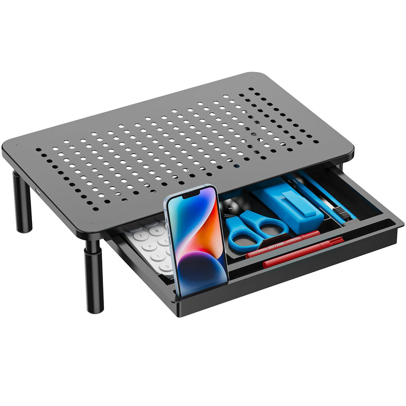 WALI Bundles-Monitor Stand Riser Height Adjustable and Computer Monitor Stand with Drawer