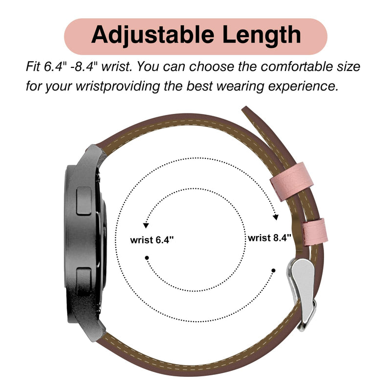 2 Pack Leather Watch Bands(Deeppink and Pink) Compatible with Samsung Watch 3 45mm, Galaxy 46mm, Gear S3 Frontier, Quick Release Wear-resistant Leather Watch Straps Replacement Band for Women Men