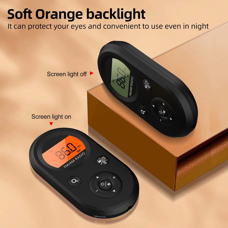Personal Pocket Radio AM/FM Portable, Rechargeable Transistor Radio with Best Reception, Long Battery Life, Stereo Headphones, Sleep Timer, Backlit… MI01 AM/FM radio