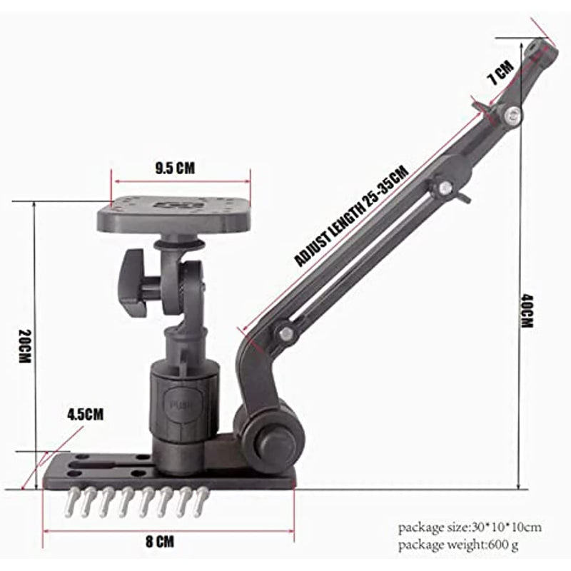 Kayak/SUP Transducer Mounting Arm with Marine Electronics Fish Finder Base | Fish Finder Base Adapter Mount for Kayak Canoe Fish Finder Installation and Fixing