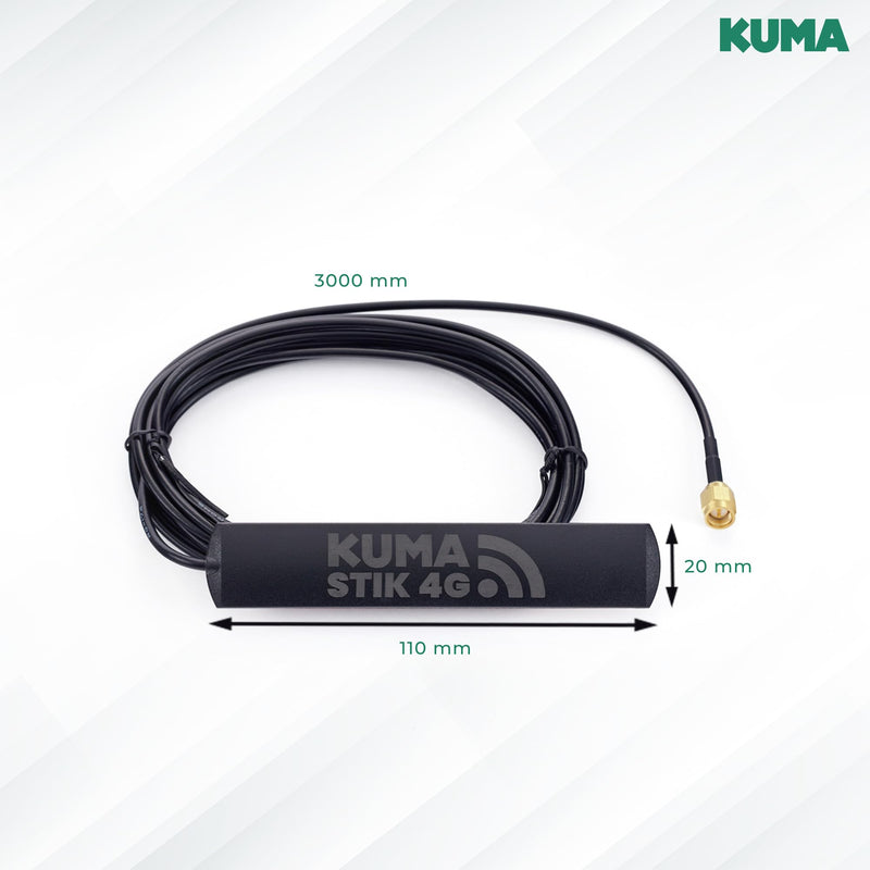 KUMA STiK 4G Antenna for CPE Router Modem Gateway Mobile Cell Hotspot - 2x2 High Gain MiMo Cellular LTE Antenna Indoor for Taxi Uber Car Truck - Compatible with T-Mobile AT&T Verizon - SMA Connectors Indoor High Gain Glass Sticker Mount Antenna
