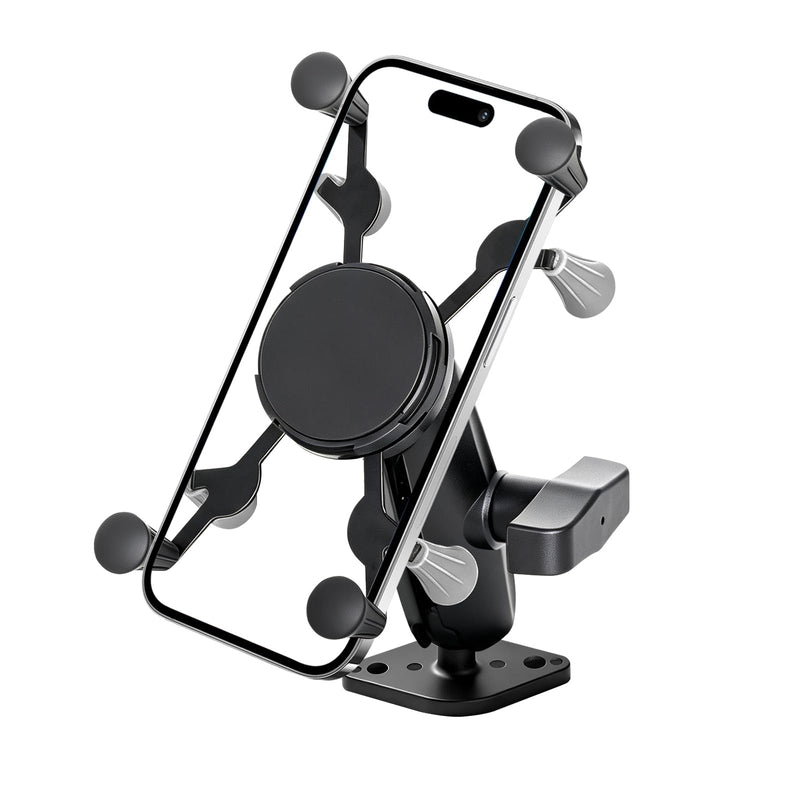 Strg Car Phone Mount with B Size 1" Ball Diamond Base and Double Socket Arm | 1" Ball Phone Holder with Aluminum Alloy Arm and Base for All Phones Car Vehicle Motorcycle Bike Kayak Boat and More Device