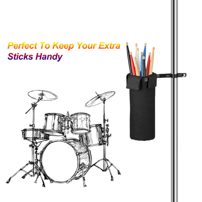 Portable Drumstick Holder Adjustable Drum Stick Bag Waterproof Oxford Fabric Black Drumstick Container Bag