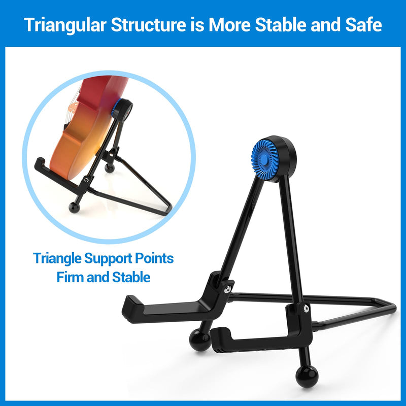 Ukulele Stand, A-Frame Foldable Guitar Stand for Electric Guitar, Bass Stand, Banjo Stand, Violin Stand, Ukulele Stand, Portable Folding Guitar Stand with Non-Slip Rubber and Soft Silicone Padding