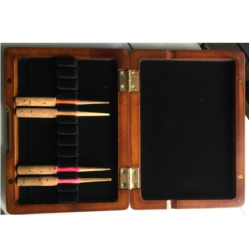 Oboe Reed Case Maroon Wood Oboe Reed Proctector Box for 12PCS Oboe Reeds