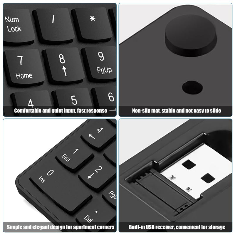 [AUSTRALIA] - Wireless Number Pad, Numeric Keypad Numpad Keyboard 10 Key USB Keypad Office Accounting Essentials Desktop Computer Laptops Accessories Compatible Chromebook NoteBook EliteBook MateBook etc. Onyx 