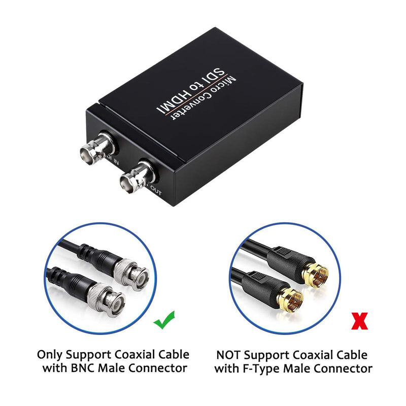 [AUSTRALIA] - SDI to HDMI Converter, 3G-SDI/HD-SDI/SD-SDI to HDMI Adapter, Auto Format Detection SDI to HDMI Video Converter Stereo Audio De-embedder 