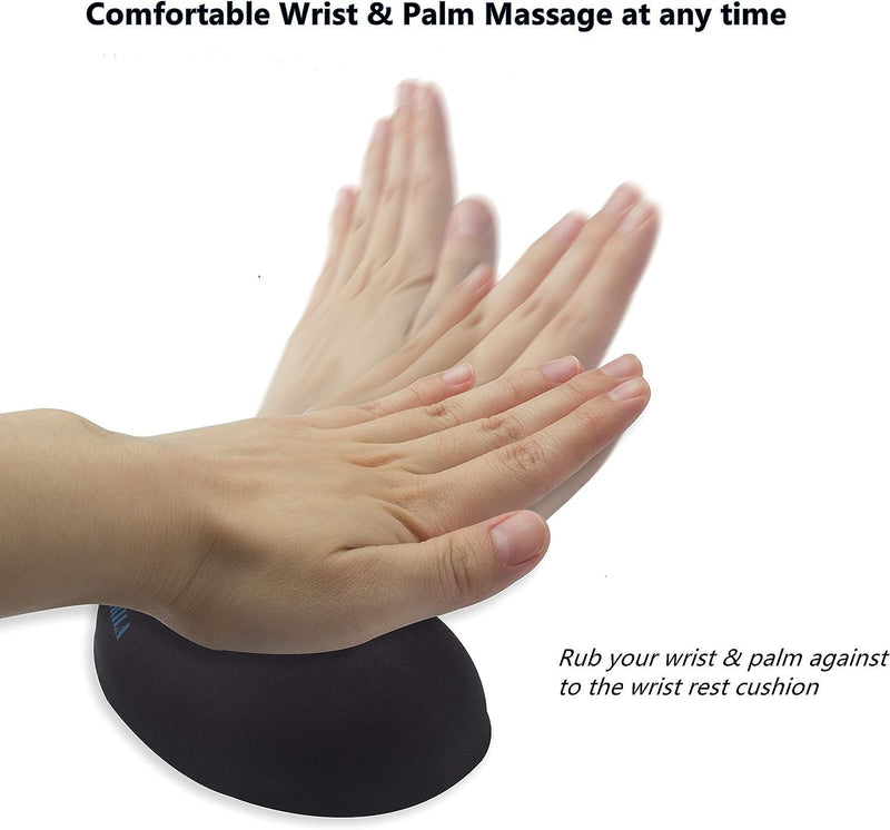 BRILA Ergonomic Memory Foam Mouse Wrist Rest Support Pad Cushion for Computer, Laptop, Office Work, PC Gaming - Massage Holes Design - Wrist Pain Relief (Black Mouse Wrist Rest) Black Mouse Wrist Rest