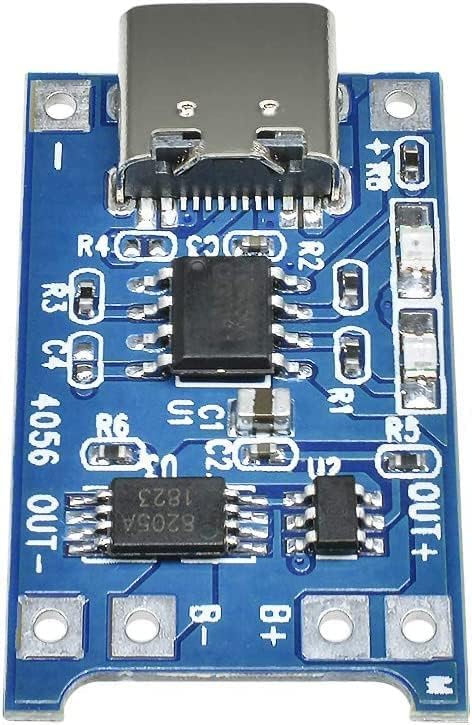 Fastsaw Pack of 25 Micro Input Interface Type-C USB 5V 1A 18650 Lithium Charger Module Charging Card with Double Protection Function