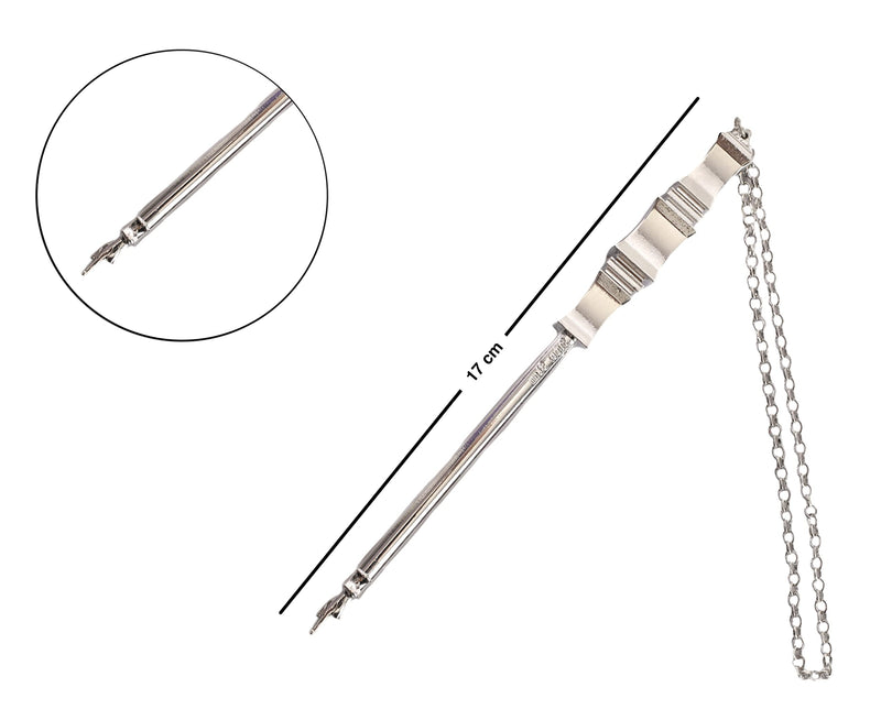 SUPER STAM Torah Book Pointer Yad Hand Pointer Silver Finish in Metal Gift Box Great bar bat Mitzvah Gift 17 cm with a 20cm Bead Charm