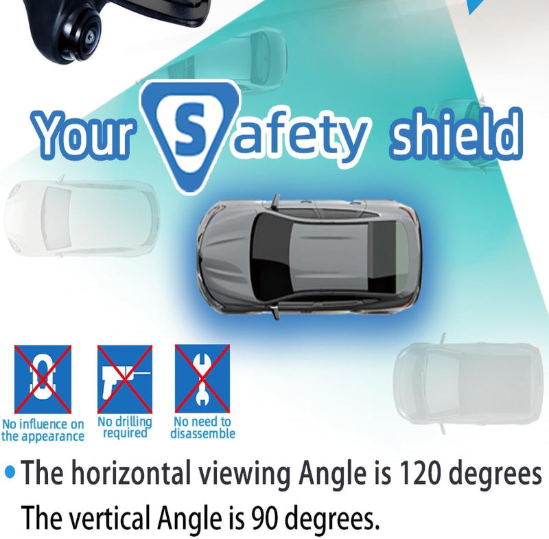 Car Side Rear View Backup Camera Reversing 5-in Monitor Reverse Image Front Parking Night Vision Rear Mirror Positive for Vehicle Waterproof IP68 Clear Night Vision Car Camera